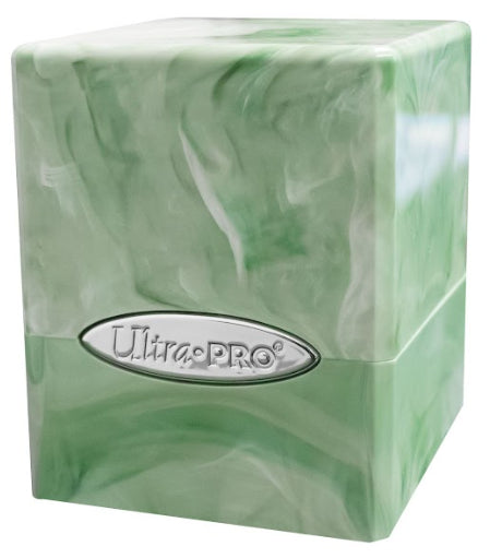 Marble Satin Cube - Lime Green / White