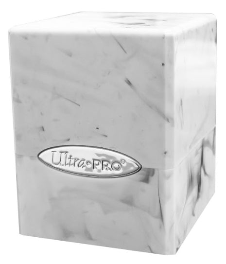 Marble Satin Cube - White / Black