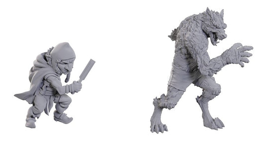 Critical Role Unpainted Miniatures: W23 Chetney Pock O'Pea & Werewolf