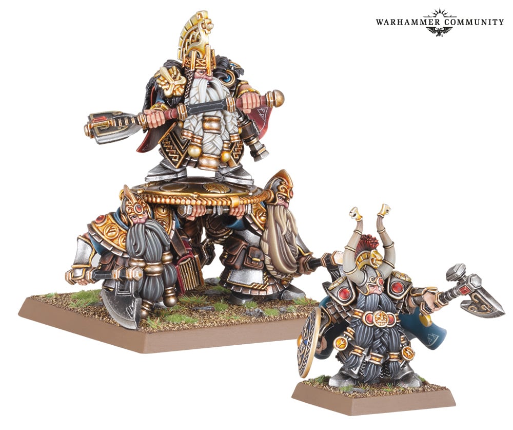 Warhammer Old World: Dwarfen Mountain Holds - Dwarf Lords with Shieldbearers