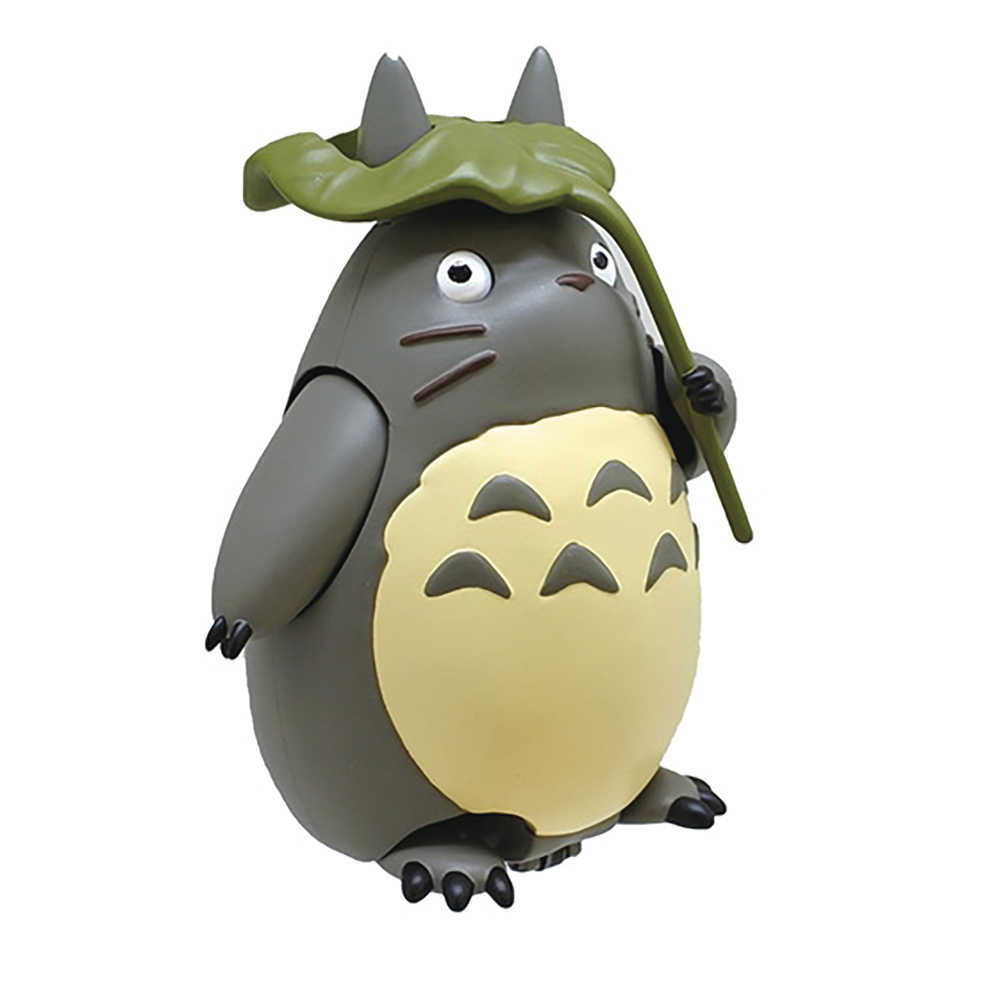 My Neighbor Totoro Pull Back Gray Totoro With Leaf Figure