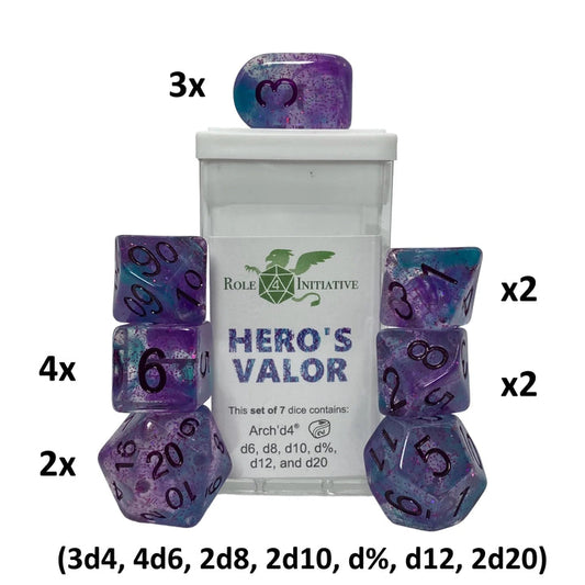 Diffusion Hero's Valor Set of 15 Dice