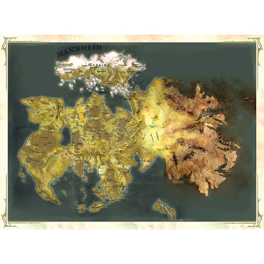 CONQUEST CLOTH MAP OF ALEKTRIA, THE FIRST CONTINENT OF EÄ