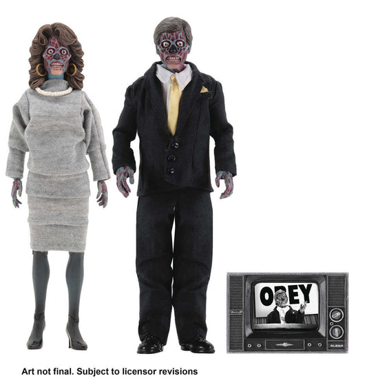 They Live Aliens 8in Retro Action Figure 2pk