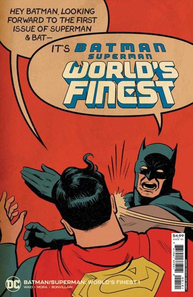 Batman Superman Worlds Finest #1 Cover F 1 in 25 Chip Zdarsky Batman Slap Battle Card Stock Variant
