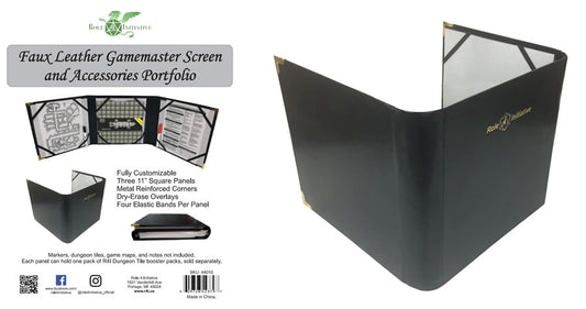 Faux Leather Gamemaster Screen and Accessories Portfolio